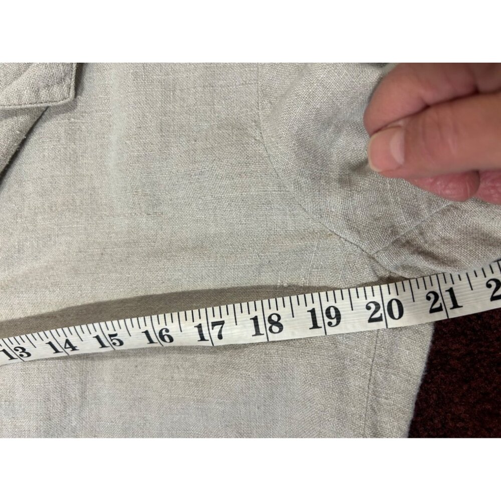L.O.G.G. Linen Jacket Women's Sz 12 Beige Lagenlook Casual Beachy Comfy Stylish - Picture 7 of 9